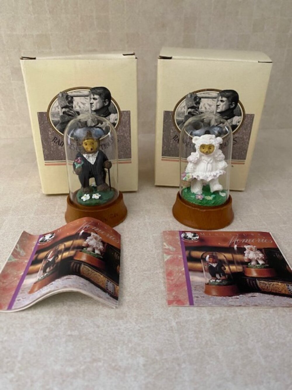 Robert Raikes Collectibles-Tyrone & Annie Glass Domed Figures-Minature Memories